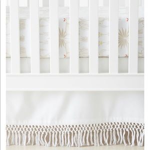 Serena & Lily Macrame Crib Skirt - White